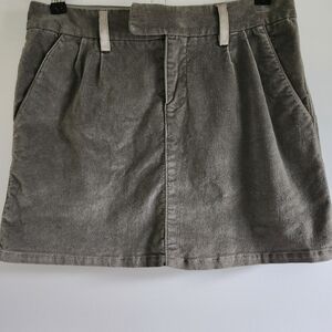 Free People Gray Velvet Mini Skirt With Satin Belt Loops Size 0